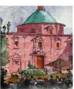 Plaza de la Virgen watercolor