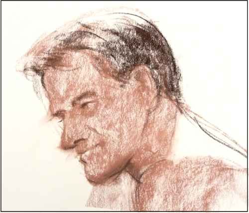 man's head drawing